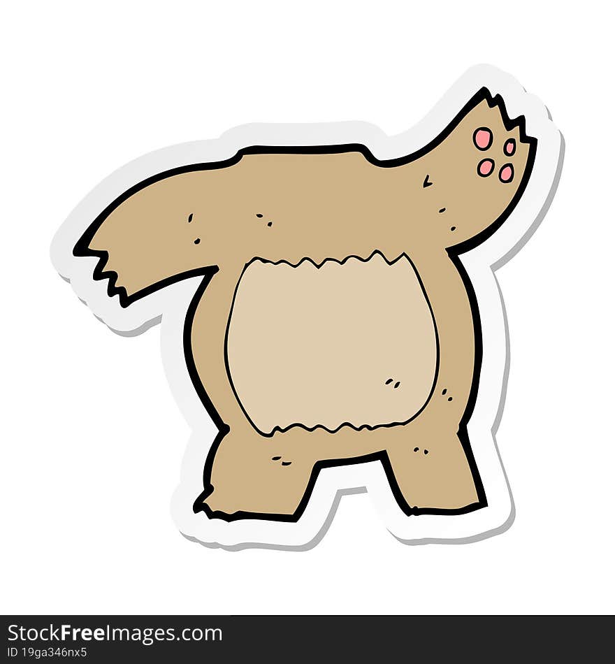 Sticker Of A Cartoon Teddy Bear Body