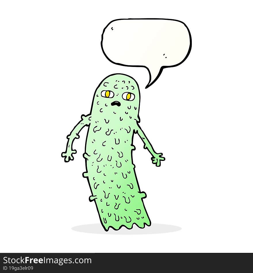 cartoon spooky ghost with speech bubble