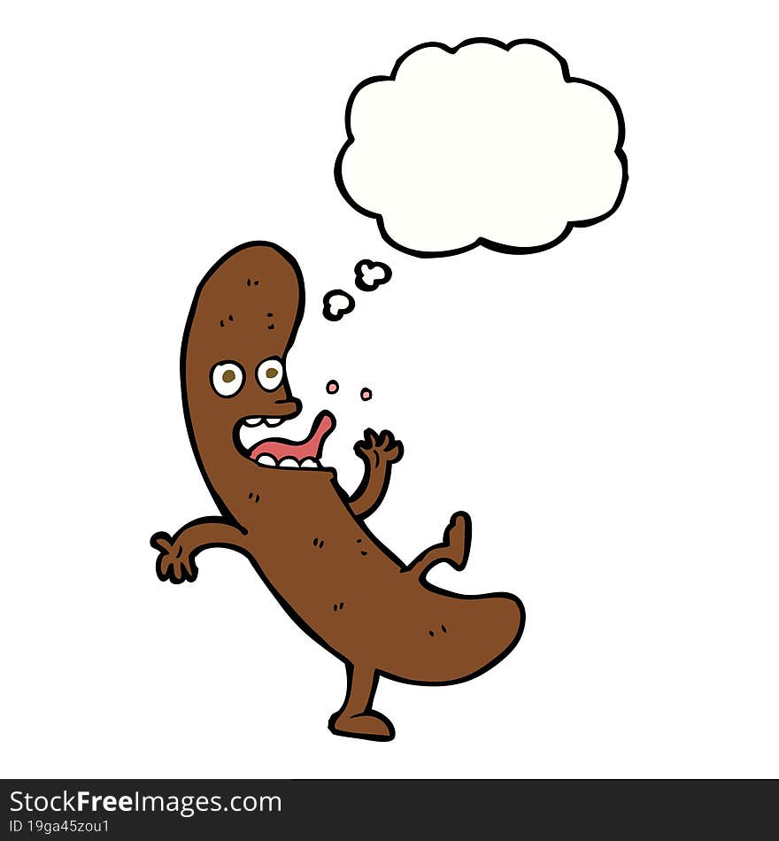 Cartoon Sausage With Thought Bubble