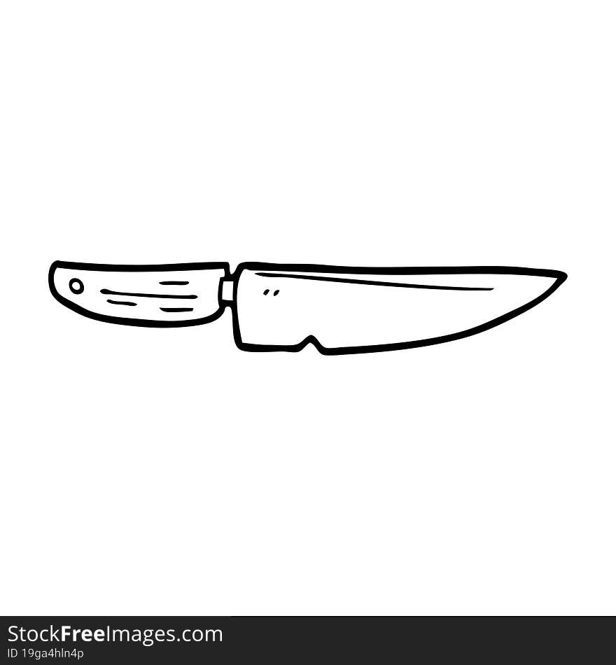 Line Drawing Cartoon Chef Knife