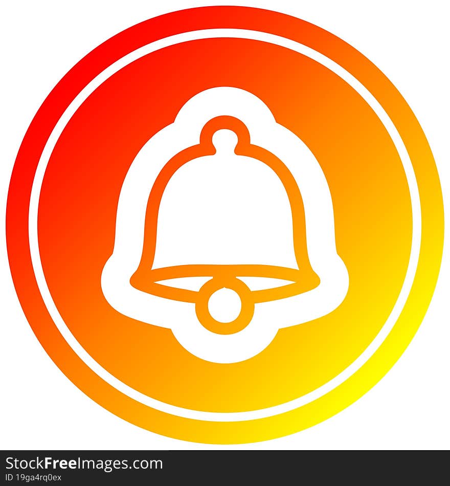 old bell circular icon with warm gradient finish. old bell circular icon with warm gradient finish