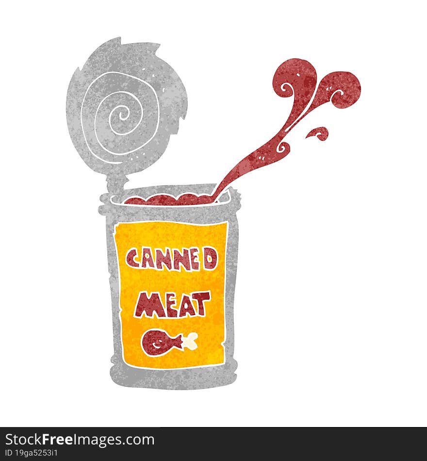 Retro Cartoon Canned Meat