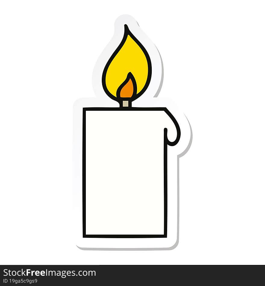 sticker of a cute cartoon lit candle