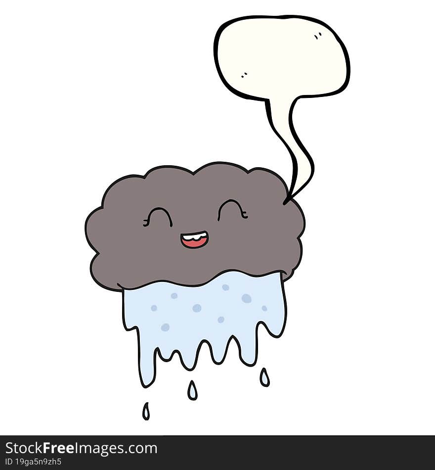 speech bubble cartoon rain cloud