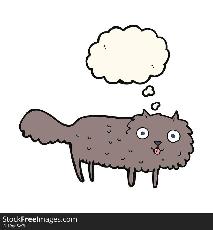 Cartoon Furry Cat With Thought Bubble