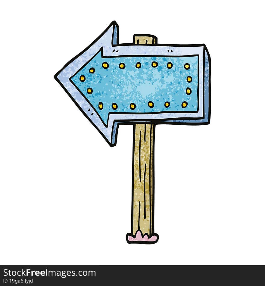 cartoon doodle light up arrow