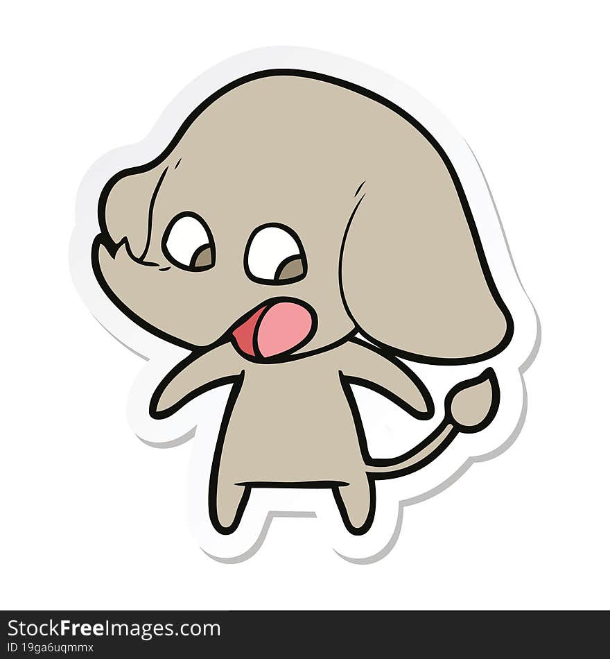 sticker of a cute cartoon elephant