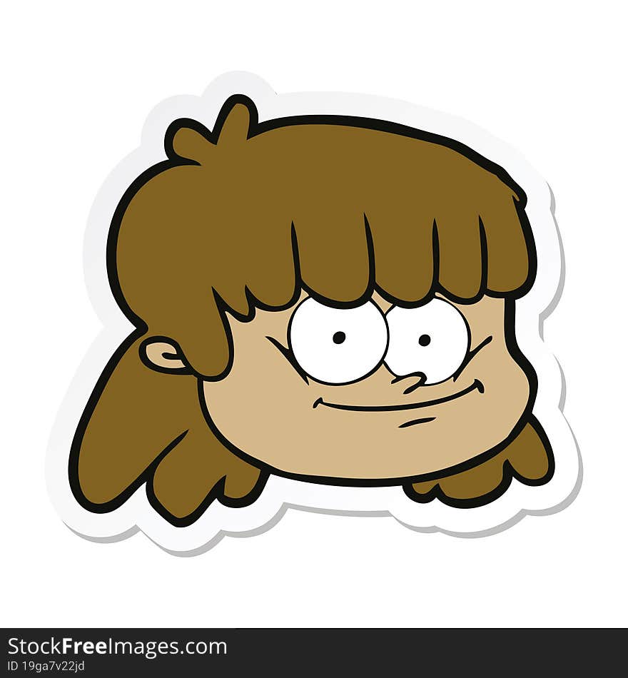 Sticker Of A Cartoon Female Face