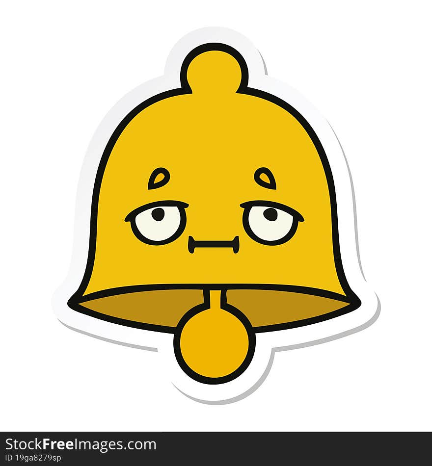 sticker of a cute cartoon bell