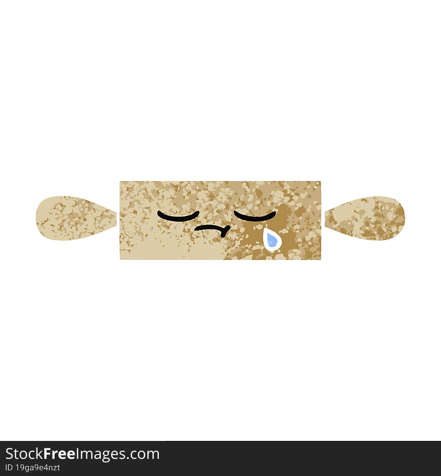 retro illustration style cartoon rolling pin