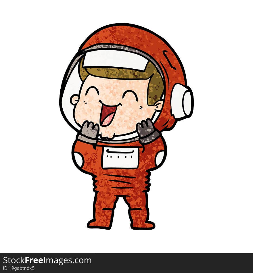 happy cartoon astronaut. happy cartoon astronaut