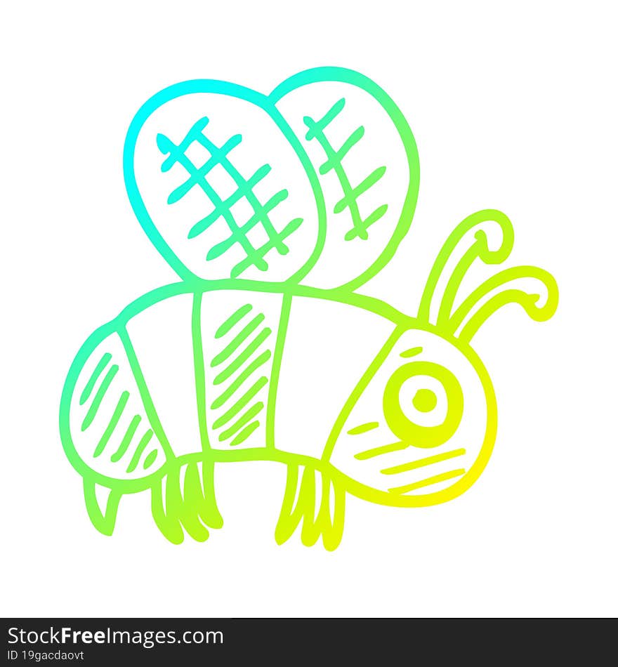 cold gradient line drawing cartoon