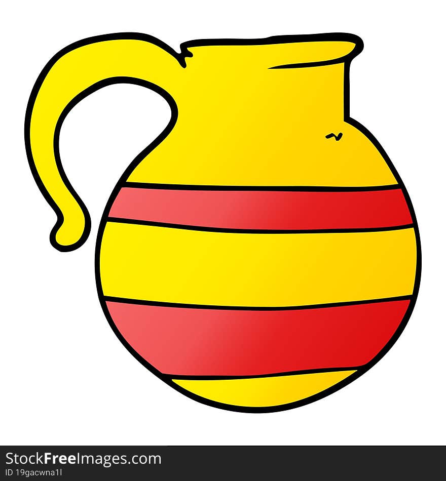 Cartoon Doodle Striped Jug