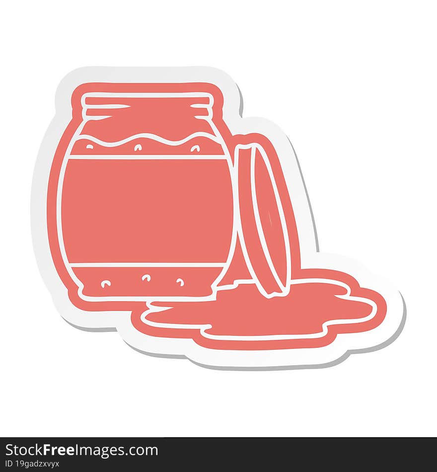 cartoon sticker of a strawberry jam