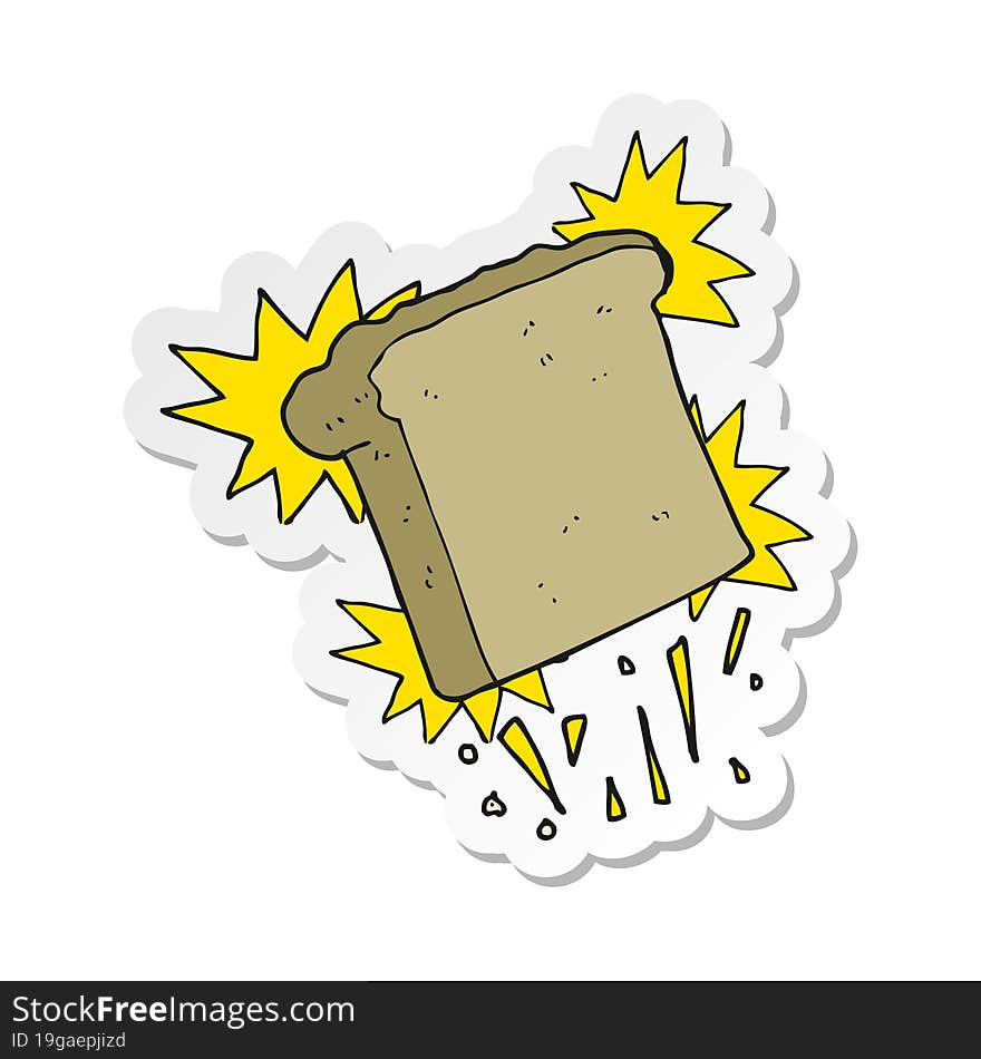 sticker of a cartoon toast