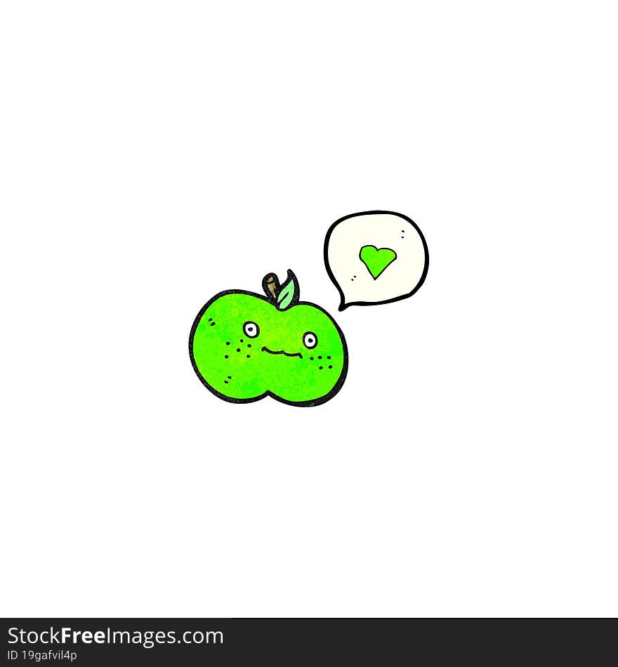 cute cartoon apple with speech bubble