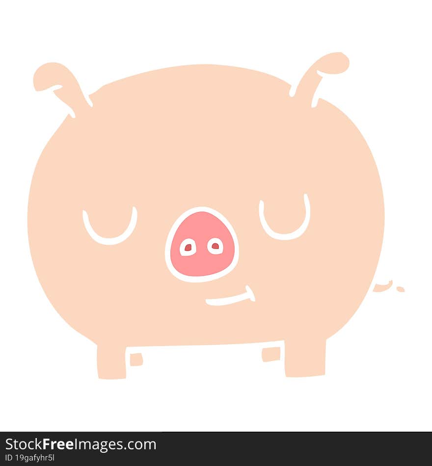 Cartoon Doodle Happy Pig