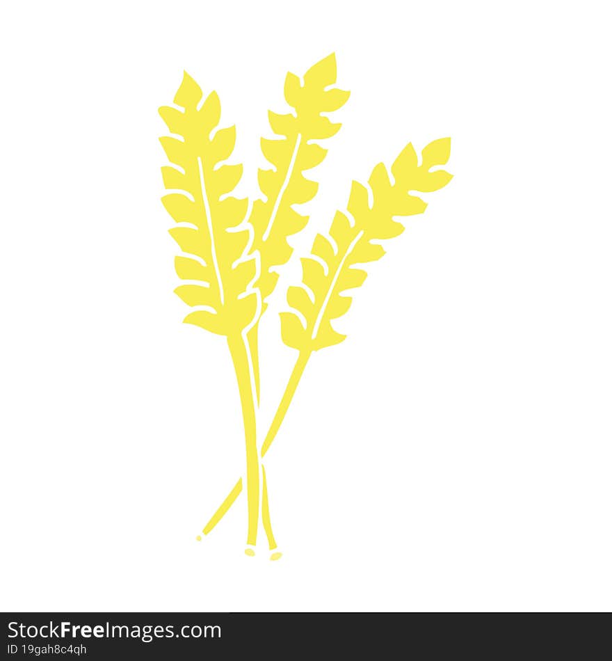 flat color style cartoon wheat