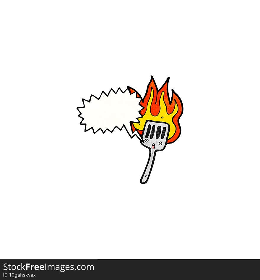 flaming hot spatula cartoon