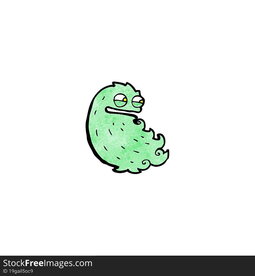 Funny Green Hairy Monster Cartoon