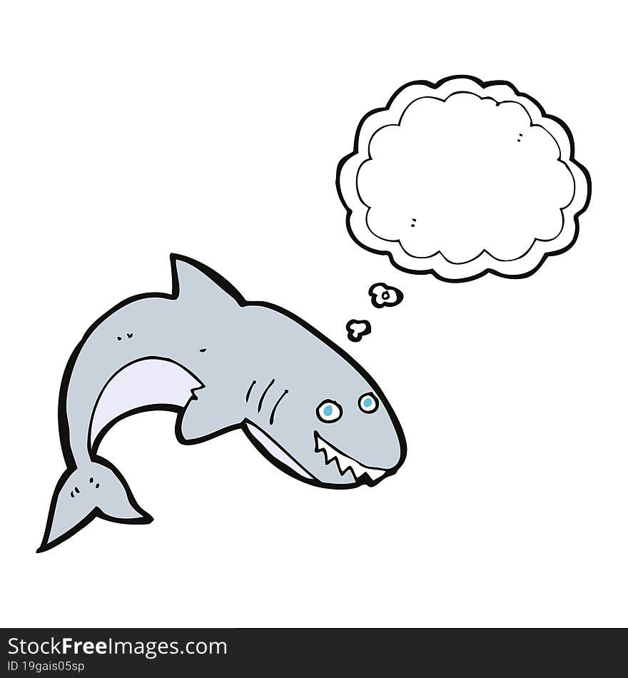 cartoon shark with thought bubble