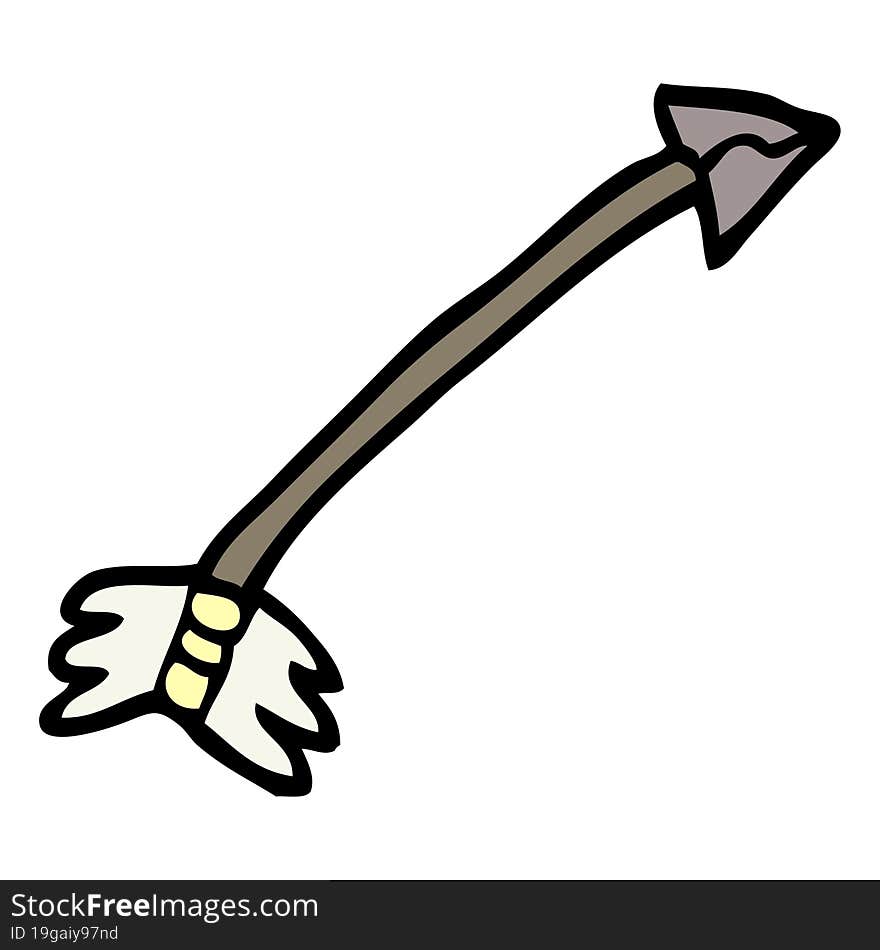 cartoon doodle flying arrow