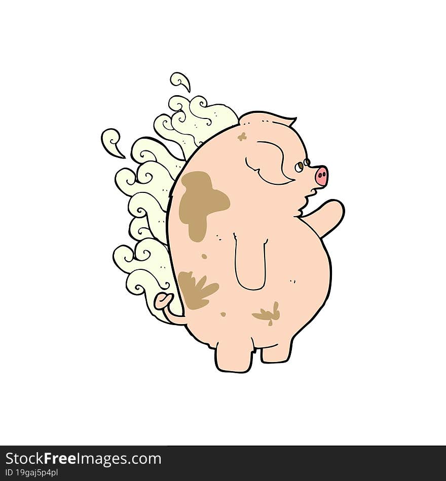 cartoon fat smelly pig