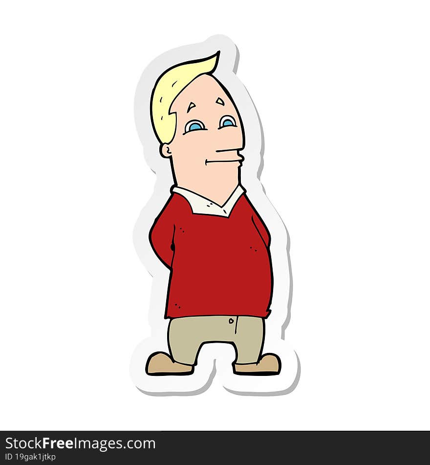 sticker of a cartoon friendly man