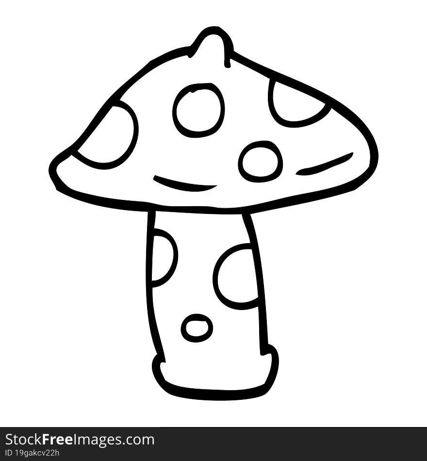 line drawing cartoon mushroom