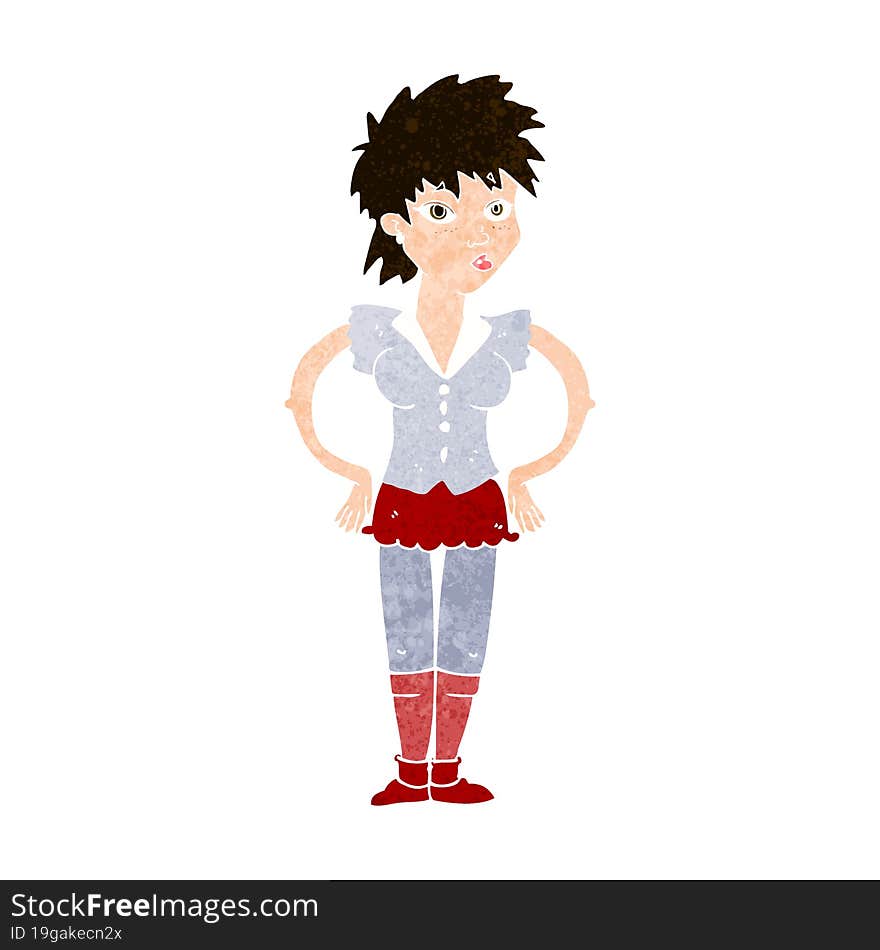 Cartoon Woman With Hands On Hips