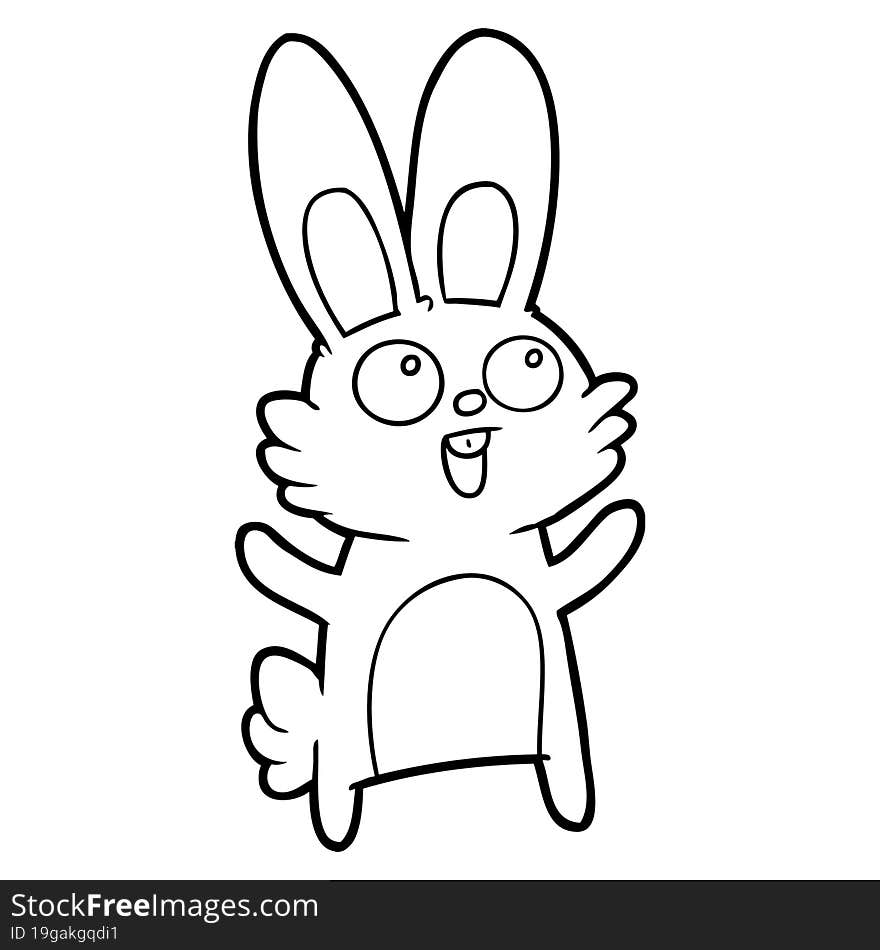 happy cartoon rabbit. happy cartoon rabbit