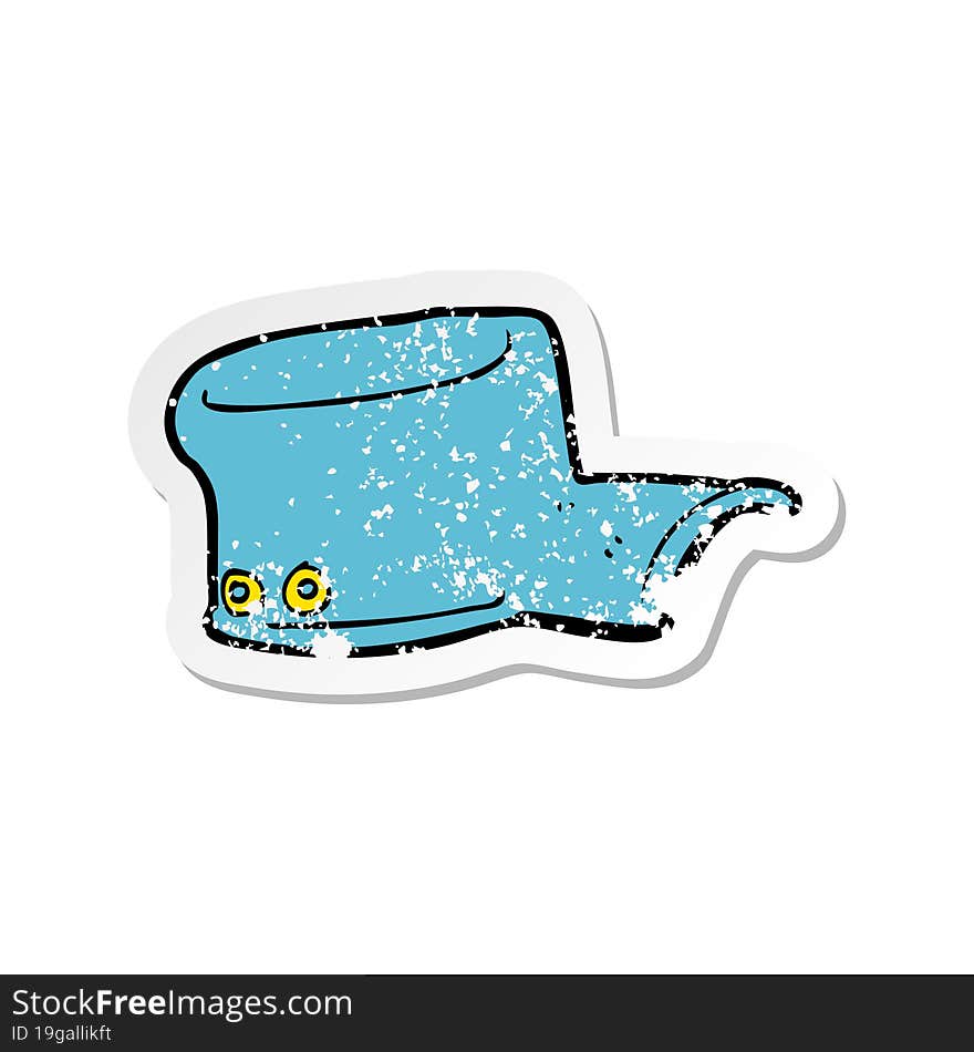 Retro Distressed Sticker Of A Cartoon Uniform Hat