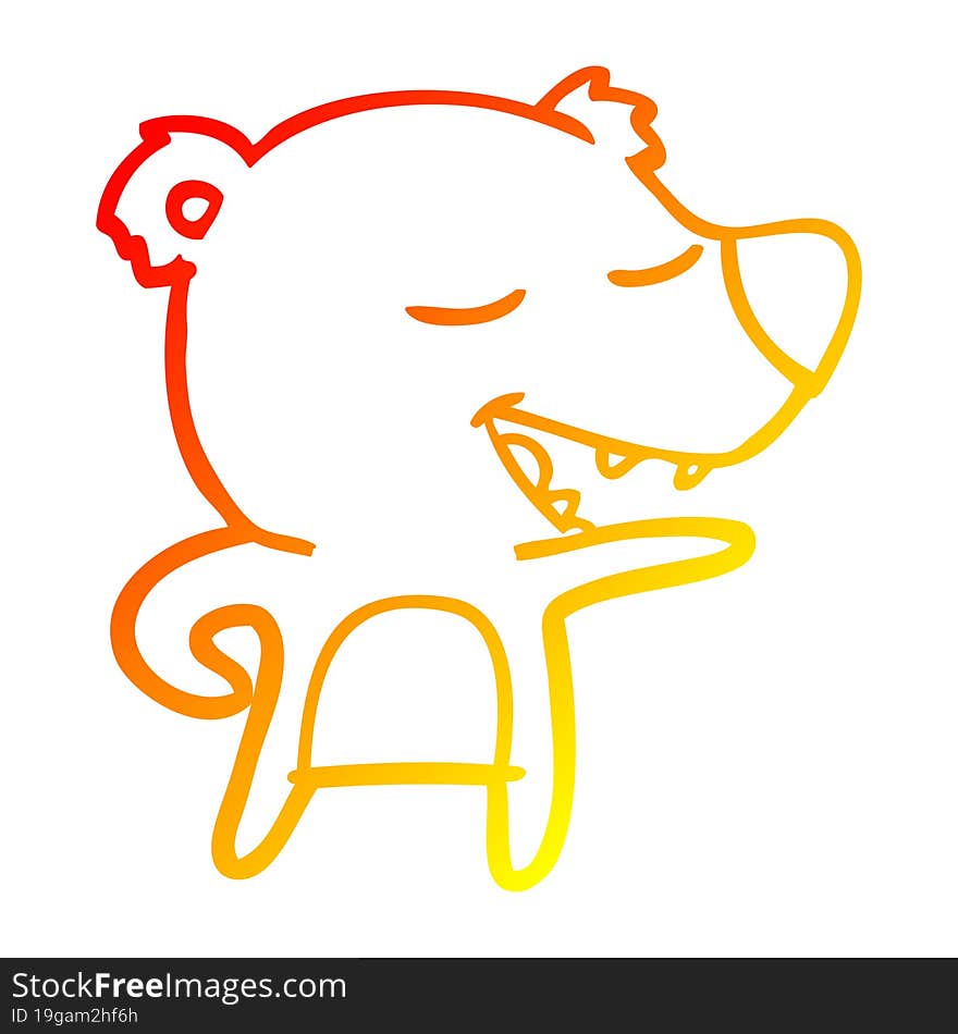 warm gradient line drawing cartoon polar bear