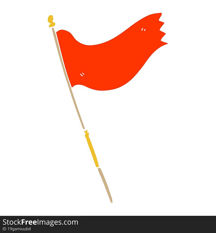 cartoon doodle waving flag