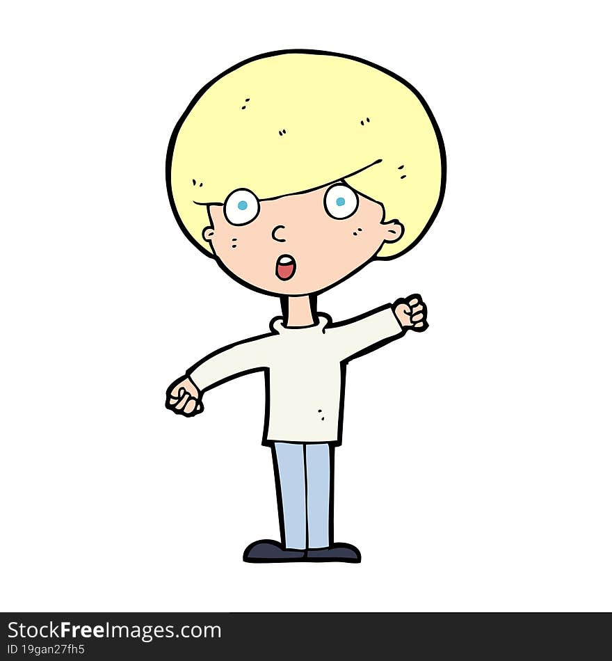 cartoon shocked boy