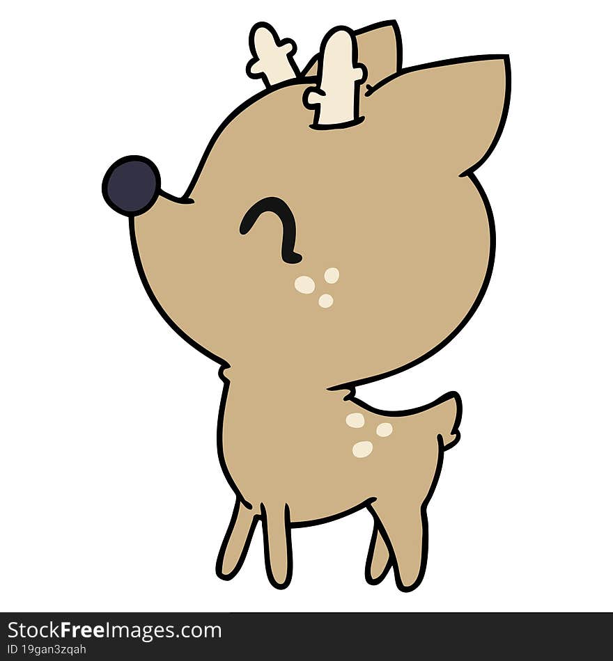 cartoon of  kawaii cute deer