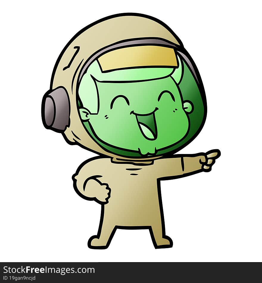 happy cartoon astronaut. happy cartoon astronaut