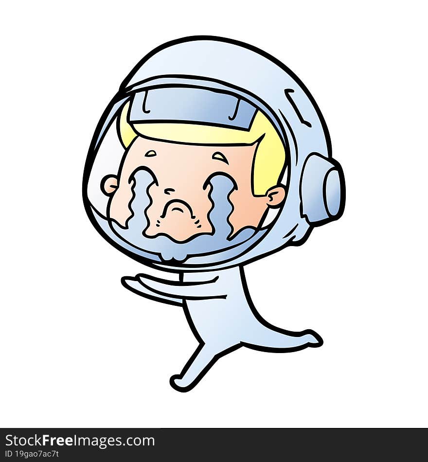 cartoon crying astronaut. cartoon crying astronaut