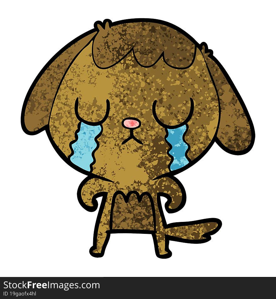 cute cartoon dog crying. cute cartoon dog crying