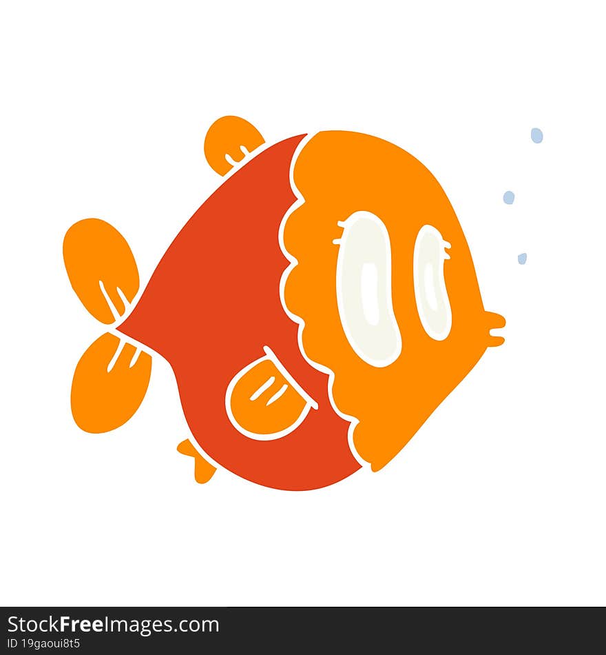 flat color style cartoon fish