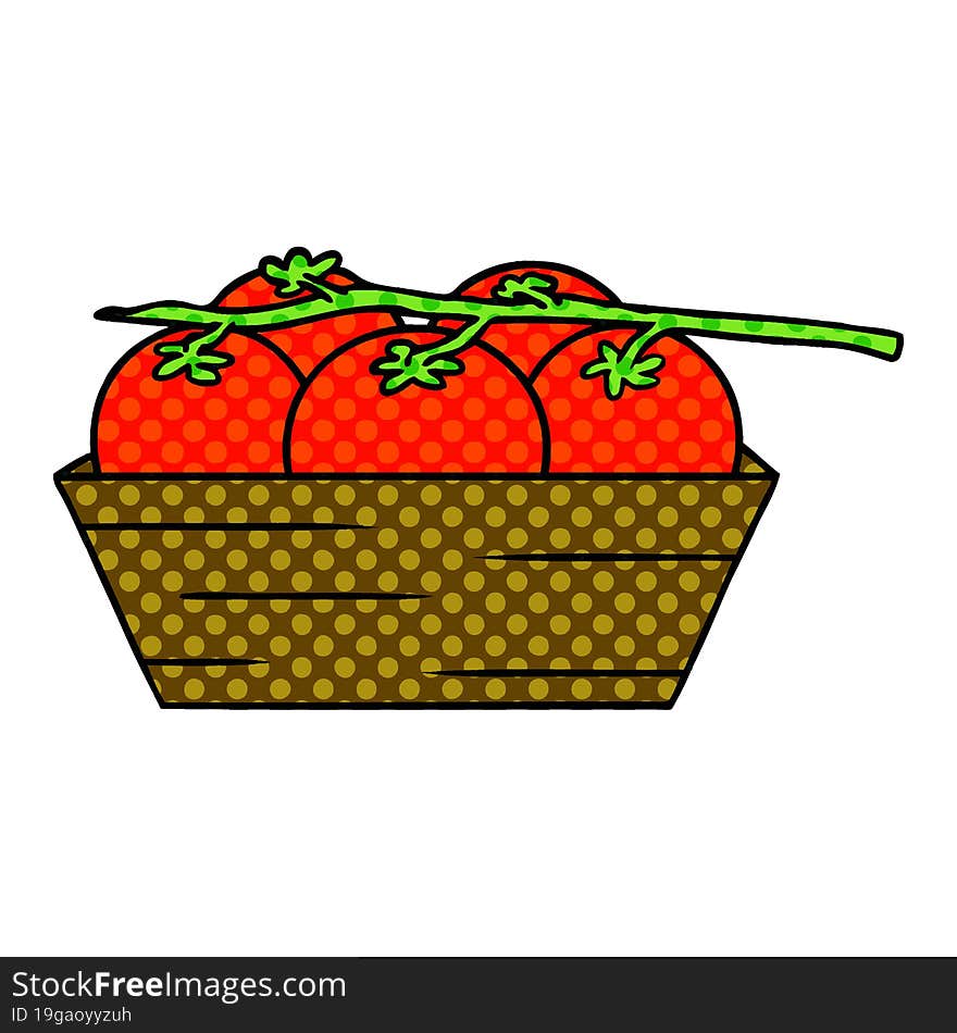 cartoon doodle of a box of tomatoes