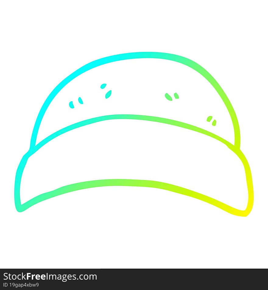 cold gradient line drawing of a cartoon hat