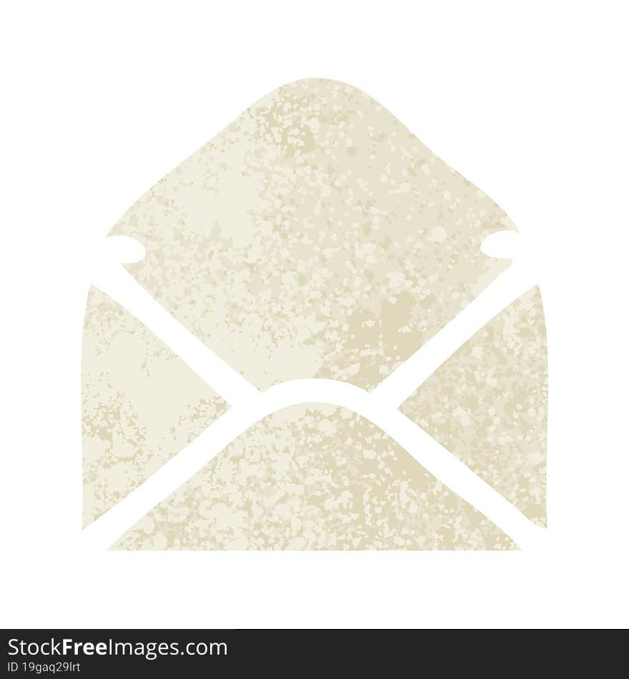 retro illustration style cartoon of a paper envelope