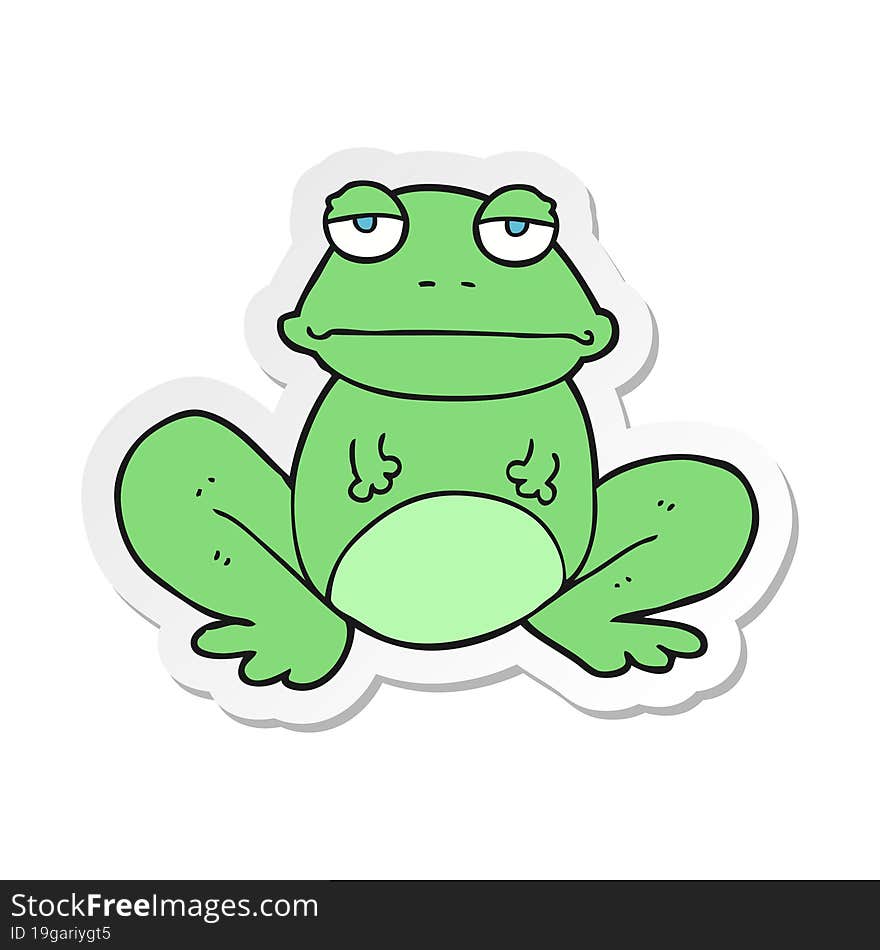 sticker of a cartoon frog