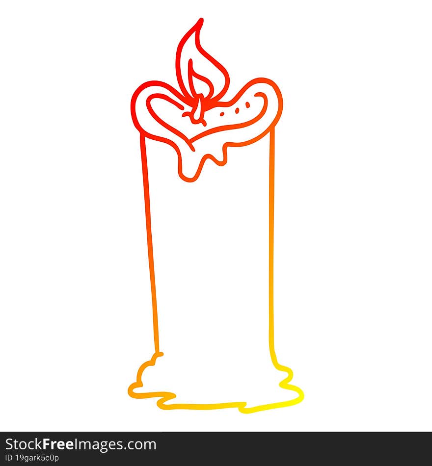 warm gradient line drawing cartoon candle