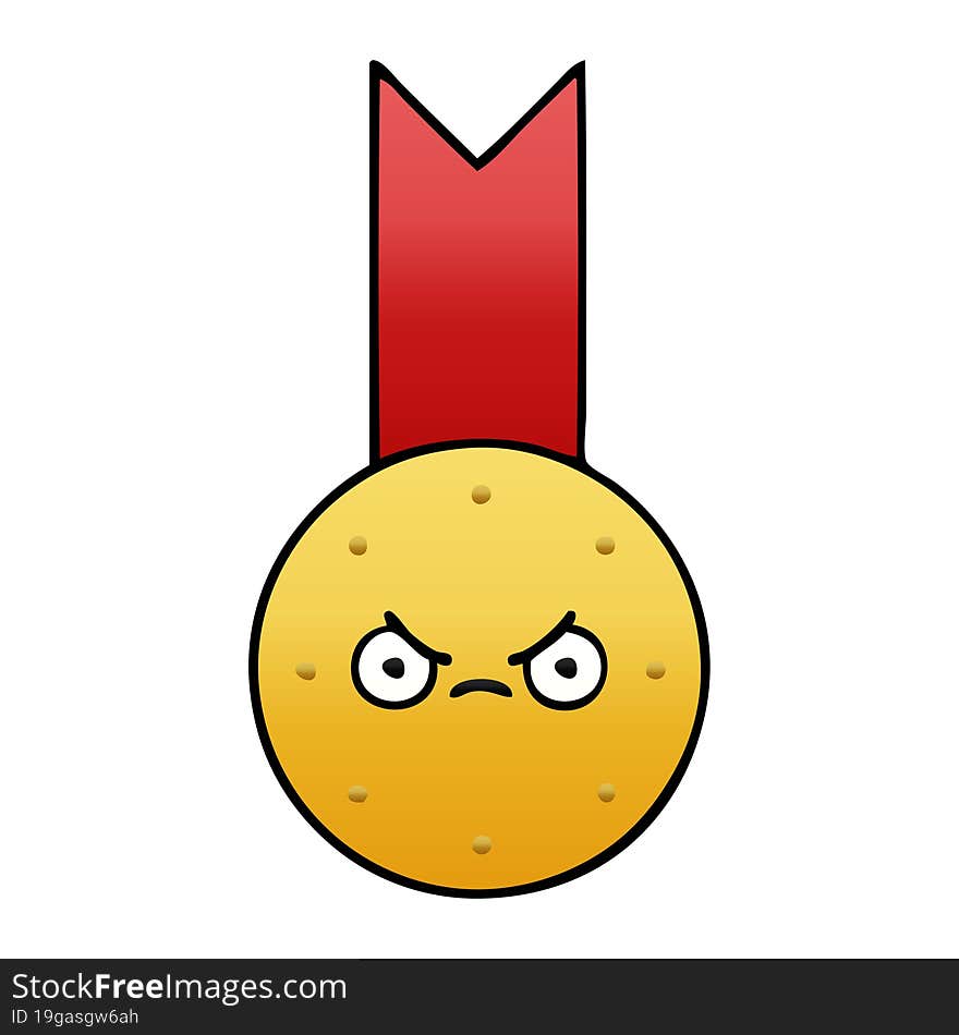 gradient shaded cartoon of a gold medal