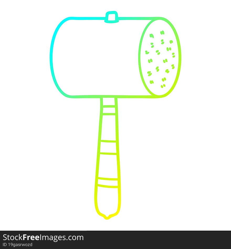 Cold Gradient Line Drawing Cartoon Hammer