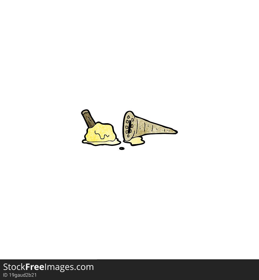 Dropped Melting Ice Cream Cartoon