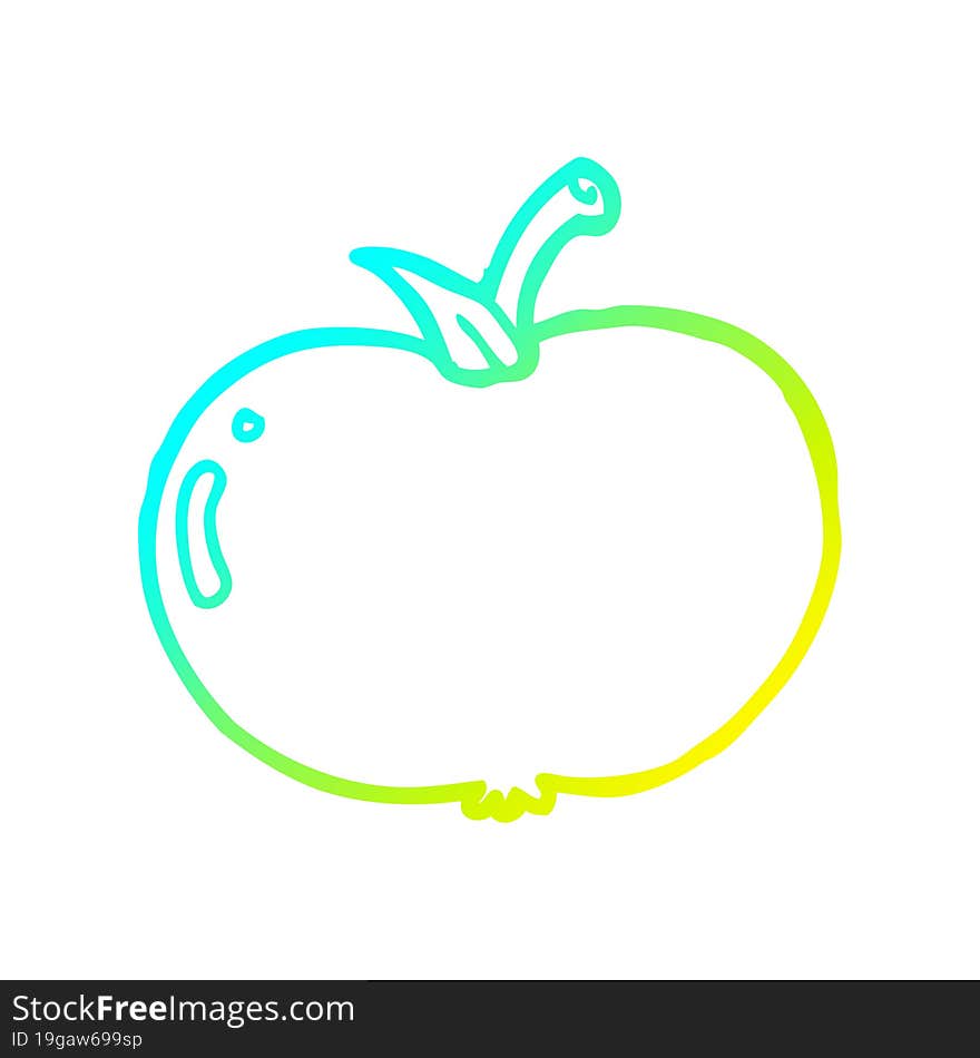 cold gradient line drawing cartoon apple