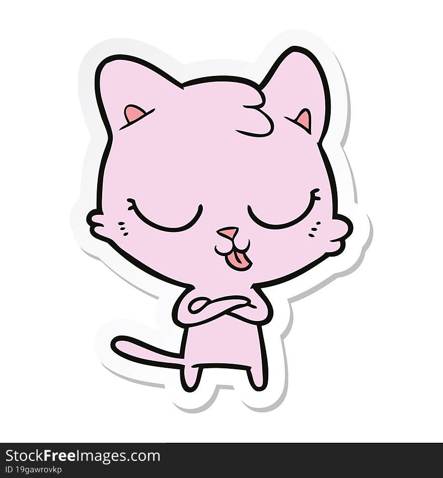 Sticker Of A Cartoon Cat